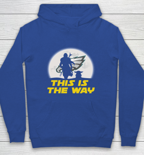 Philadelphia Eagles NFL Football Star Wars Yoda And Mandalorian This Is The Way Youth Hoodie 6