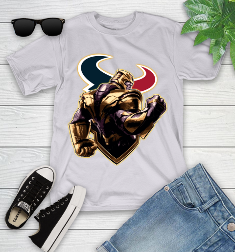 NFL Thanos Avengers Endgame Football Sports Houston Texans Youth T-Shirt 4
