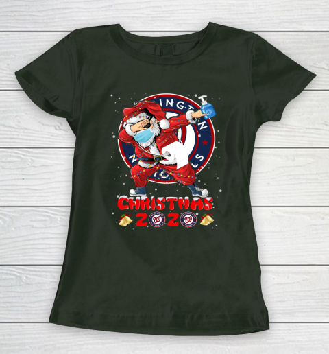 Washington Nationals Funny Santa Claus Dabbing Christmas 2020 MLB Women's T-Shirt 4