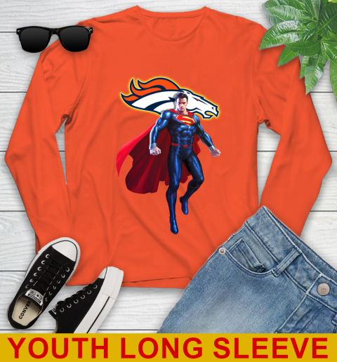 NFL Superman DC Sports Football Denver Broncos Youth Long Sleeve 4