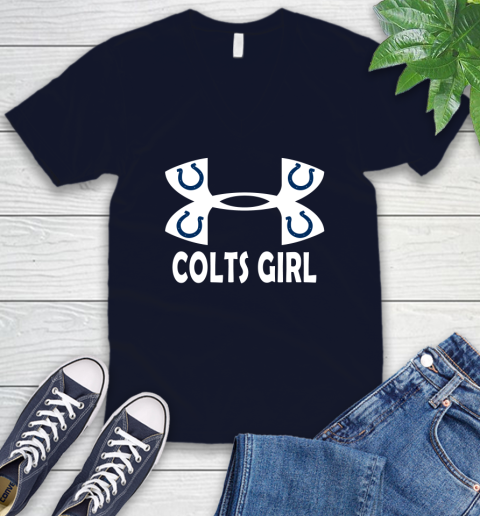 NFL Indianapolis Colts Girl Under Armour Football Sports V-Neck T-Shirt 2