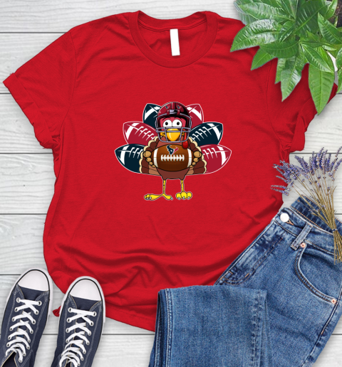 Houston Texans Turkey Thanksgiving Day Women's T-Shirt 9