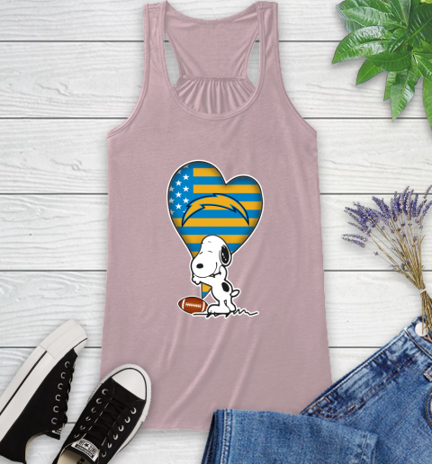 San Diego Chargers NFL Football The Peanuts Movie Adorable Snoopy Racerback Tank 11