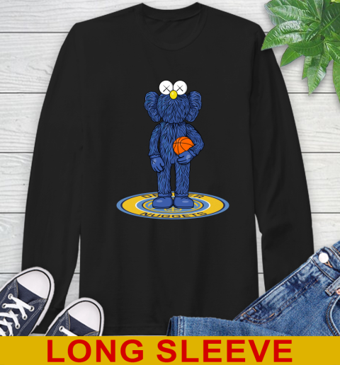 NBA Basketball Denver Nuggets Kaws Bff Blue Figure Shirt Long Sleeve T-Shirt 2