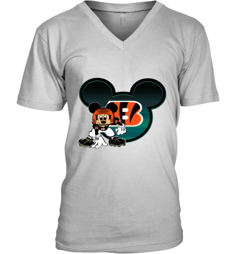 Cincinnati Bengals Womens V-neck T-shirts Summer Printed Tee Tops Casual  Blouse