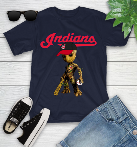 MLB Cleveland Indians Groot Guardians Of The Galaxy Baseball Youth T-Shirt 3