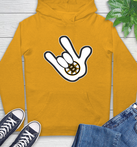 Boston Bruins NHL Hockey Mickey Rock Hand Disney Hoodie 3