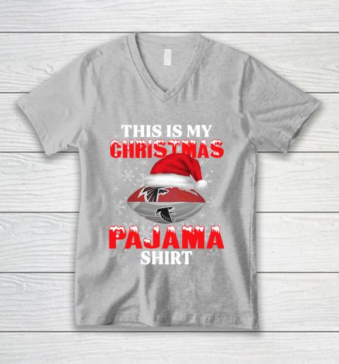 Atlanta Falcons This Is My Christmas Pajama Shirt NFL V-Neck T-Shirt 3