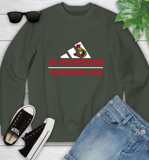 NHL A Badass Ottawa Senators Fan Adidas Hockey Sports Youth Sweatshirt 9
