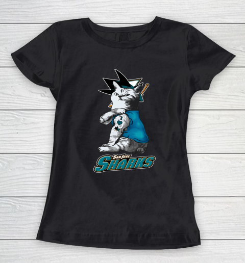 NHL My Cat Loves San Jose Sharks Hockey Women's T-Shirt