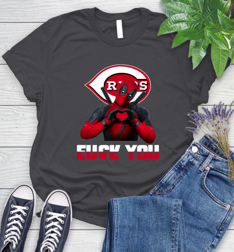 MLB Cincinnati Reds Deadpool Love You Fuck You Baseball Sports Women's T-Shirt 8