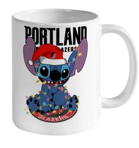 Portland Trail Blazers NBA noel stitch Basketball Christmas Ceramic Mug 11oz 2