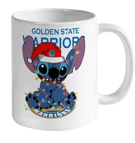 Golden State Warriors NBA noel stitch Basketball Christmas Ceramic Mug 11oz 2