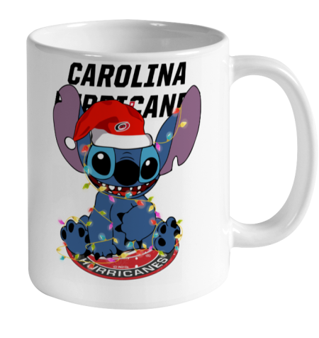 Carolina Hurricanes NHL Hockey noel stitch Christmas Ceramic Mug 11oz 2