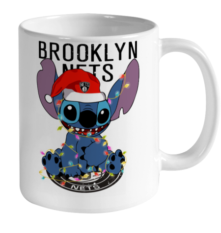 Brooklyn Nets NBA noel stitch Basketball Christmas Ceramic Mug 11oz 2
