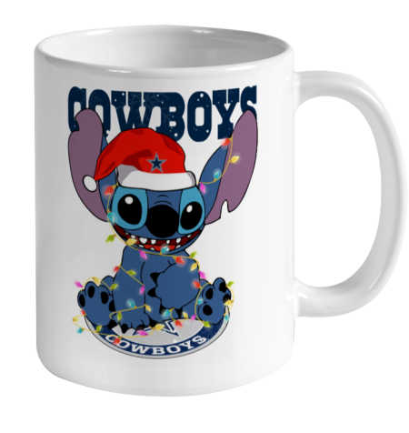 Dallas Cowboys NFL Football noel stitch Christmas Ceramic Mug 11oz 2