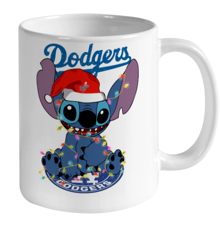 Los Angeles Dodgers MLB noel stitch Baseball Christmas Ceramic Mug 11oz 2