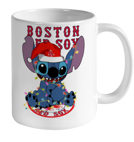 Boston Red Sox MLB noel stitch Baseball Christmas Ceramic Mug 11oz 2
