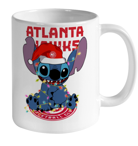 Atlanta Hawks NBA noel stitch Basketball Christmas Ceramic Mug 11oz 2