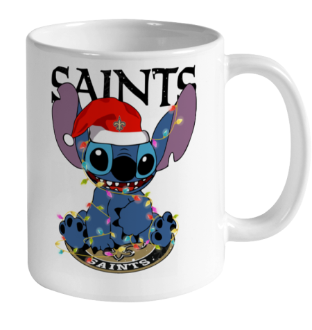 New Orleans Saints NFL Football noel stitch Christmas Ceramic Mug 11oz 2