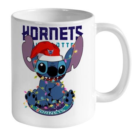 Charlotte Hornets NBA noel stitch Basketball Christmas Ceramic Mug 11oz 2