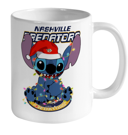 Nashville Predators NHL Hockey noel stitch Christmas Ceramic Mug 11oz 2