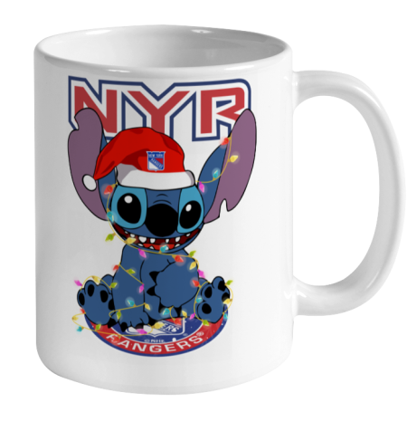New York Rangers NHL Hockey noel stitch Christmas Ceramic Mug 11oz 2