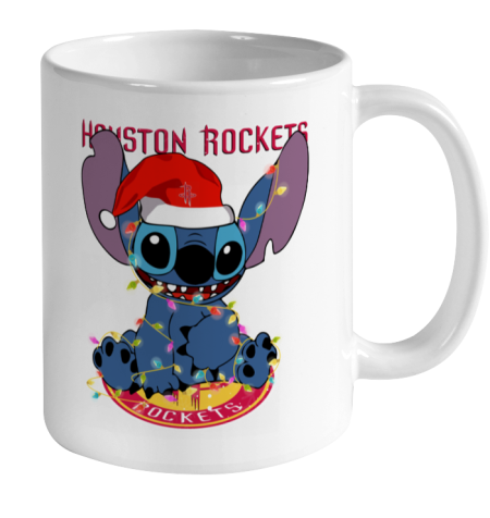 Houston Rockets NBA noel stitch Basketball Christmas Ceramic Mug 11oz 2