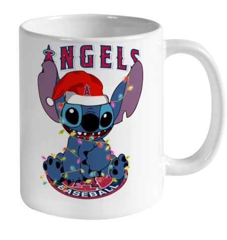Los Angeles Angels MLB noel stitch Baseball Christmas Ceramic Mug 11oz 2