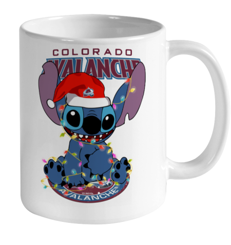 Colorado Avalanche NHL Hockey noel stitch Christmas Ceramic Mug 11oz 2