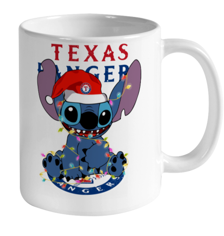 Texas Rangers MLB noel stitch Baseball Christmas Ceramic Mug 11oz 2