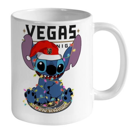 Vegas Golden Knights NHL Hockey noel stitch Christmas Ceramic Mug 11oz 2