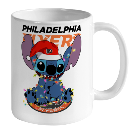 Philadelphia Flyers NHL Hockey noel stitch Christmas Ceramic Mug 11oz 2