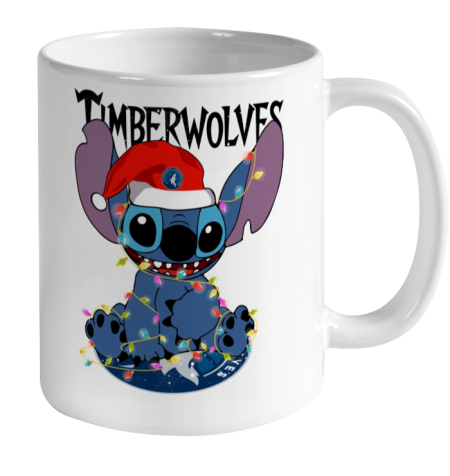 Minnesota Timberwolves NBA noel stitch Basketball Christmas Ceramic Mug 11oz 2