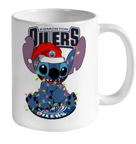 Edmonton Oilers NHL Hockey noel stitch Christmas Ceramic Mug 11oz 2