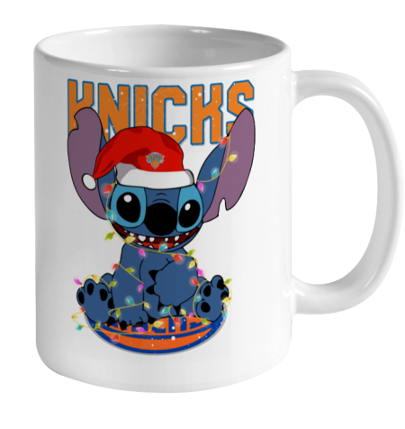 New York Knicks NBA noel stitch Basketball Christmas Ceramic Mug 11oz 2