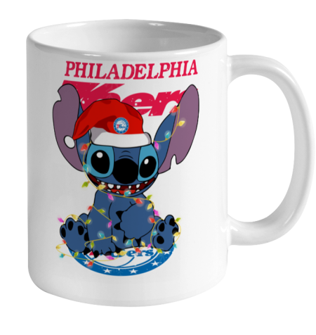 Philadelphia 76ers NBA noel stitch Basketball Christmas Ceramic Mug 11oz 2
