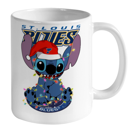 St.Louis Blues NHL Hockey noel stitch Christmas Ceramic Mug 11oz 2