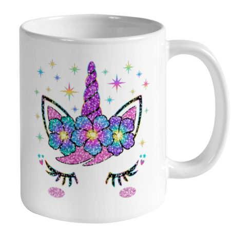 Unicorn Costume Rainbow Face Girls Ceramic Mug 11oz 2