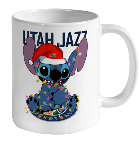 Utah Jazz NBA noel stitch Basketball Christmas Ceramic Mug 11oz 2