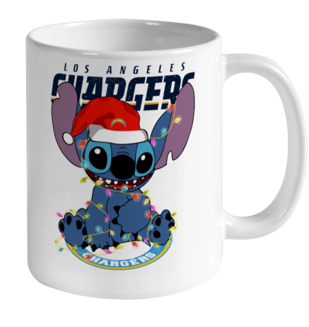 Los Angeles Chargers NFL Football noel stitch Christmas Ceramic Mug 11oz 2
