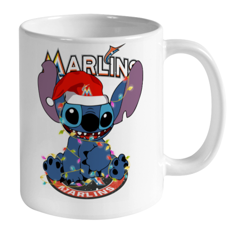 Miami Marlins MLB noel stitch Baseball Christmas Ceramic Mug 11oz 2
