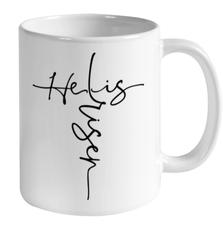 Easter He is Risen Cross Christian Ceramic Mug 11oz 2