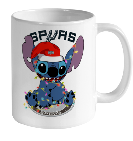 San Antonio Spurs NBA noel stitch Basketball Christmas Ceramic Mug 11oz 2