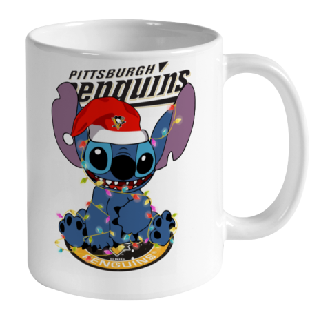 Pittsburgh Penguins NHL Hockey noel stitch Christmas Ceramic Mug 11oz 2