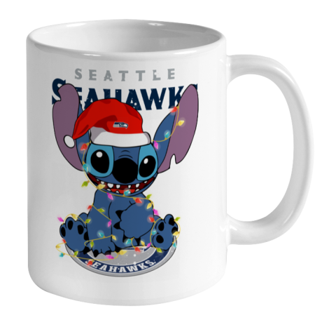 Seattle Seahawks NFL Football noel stitch Christmas Ceramic Mug 11oz 2
