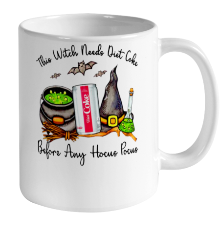 Hocus Pocus Halloween  This Witch Need Diet Coke Ceramic Mug 11oz 2