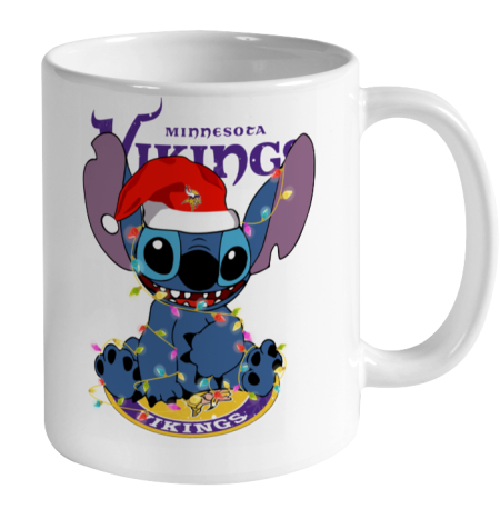 Minnesota Vikings NFL Football noel stitch Christmas Ceramic Mug 11oz 2