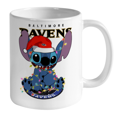Baltimore Ravens NFL Football noel stitch Christmas Ceramic Mug 11oz 2