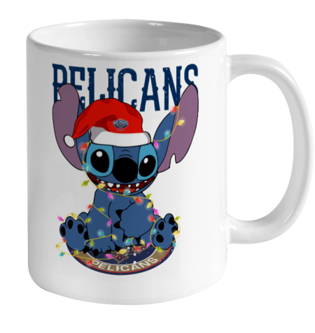 New Orleans Pelicans NBA noel stitch Basketball Christmas Ceramic Mug 11oz 2